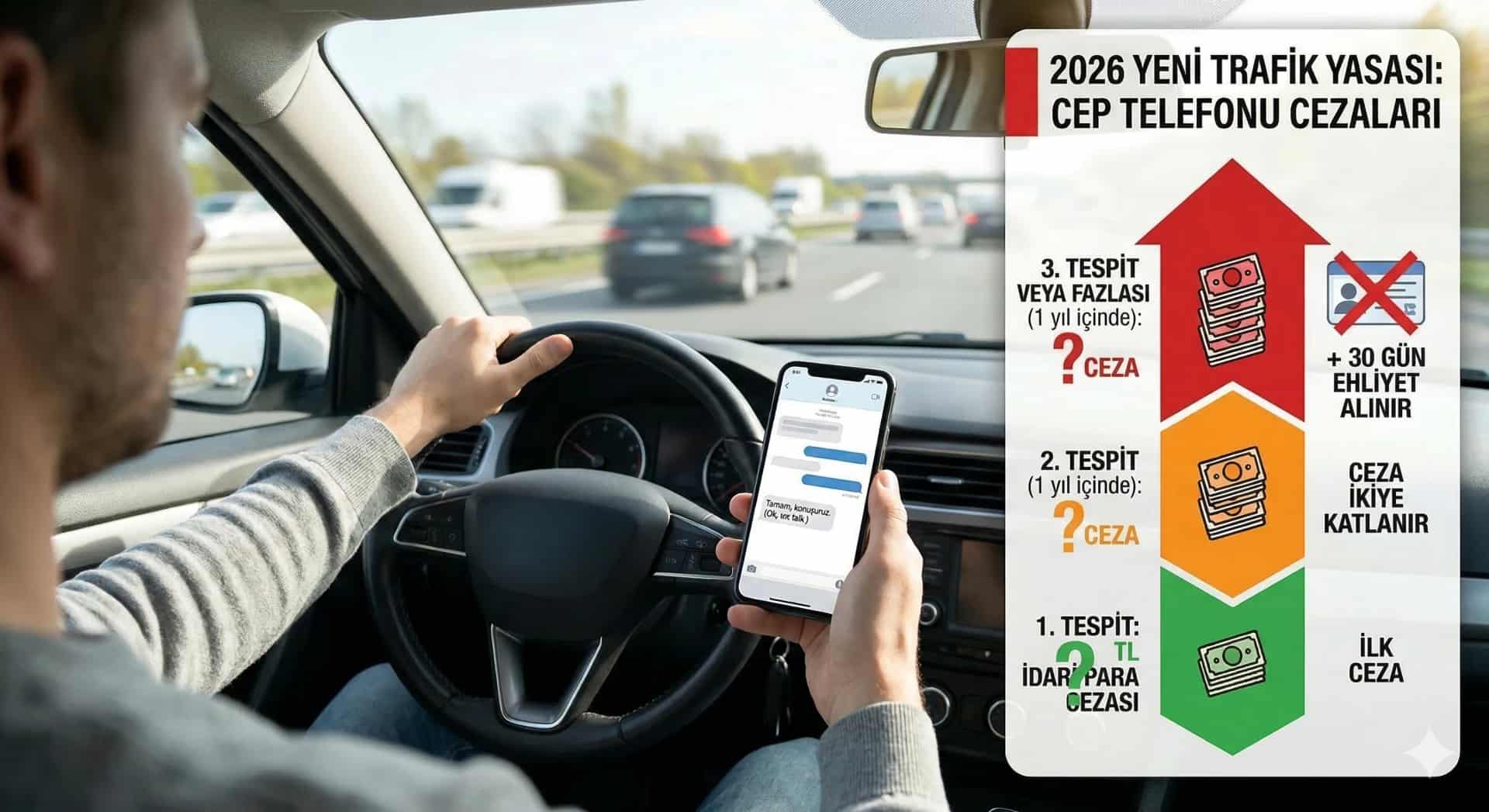 Direksiyonda WhatsApp'a Bakmanın Bedeli 20.000 TL! 2026'da Cep Telefonu Cezaları "Katlamalı" Oldu - Haber | arabakarsilastirma.com.tr