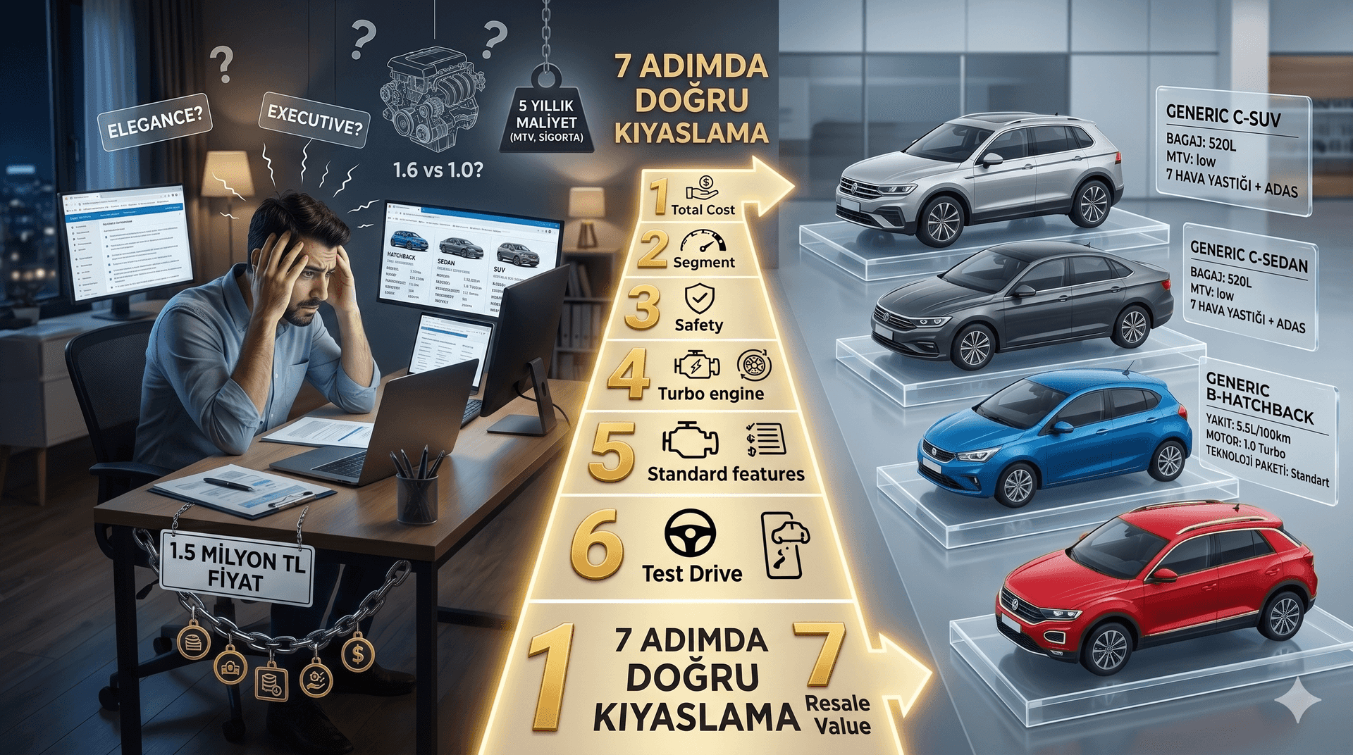 Sıfır Araç Karşılaştırma Rehberi: 7 Acemi Hatası ve Çözümü! - Rehber | arabakarsilastirma.com.tr