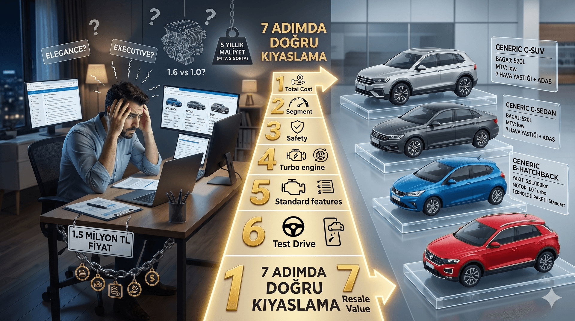 Sıfır Araç Karşılaştırma Rehberi: 7 Acemi Hatası ve Çözümü! - Rehber | arabakarsilastirma.com.tr
