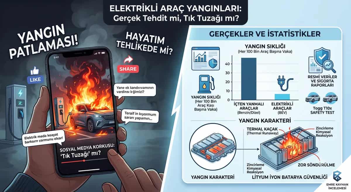 Elektrikli Araç Yangınları Gerçekten Bir Tehdit mi, Yoksa Tık Tuzağı mı? - Rehber | arabakarsilastirma.com.tr