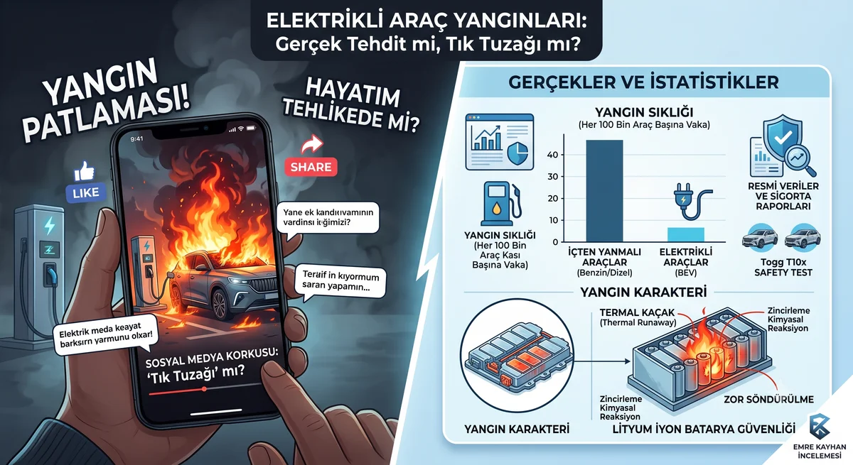 Elektrikli Araç Yangınları Gerçekten Bir Tehdit mi, Yoksa Tık Tuzağı mı? - Rehber | arabakarsilastirma.com.tr