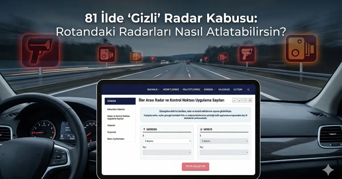 İller Arası "Gizli" Radar Kabusu Başladı: Yola Çıkmadan Önce Rotanızdaki Radarları Nasıl Görebilirsiniz? (2026) - Haber | arabakarsilastirma.com.tr