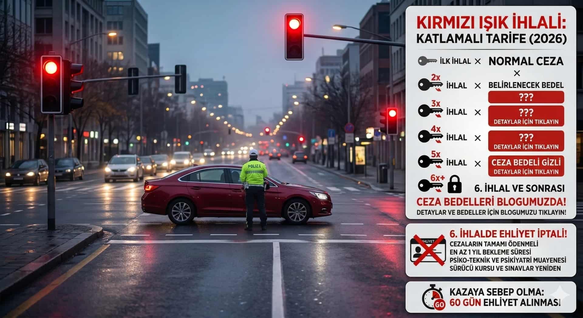 Kırmızı Işık Cezası 2026: Katlamalı Tarife Cebinizi Yakmadan Durun! - Haber | arabakarsilastirma.com.tr