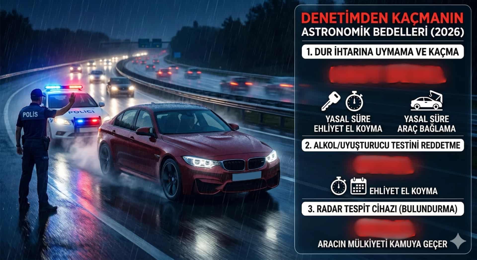 "Polis Çevirmesinden Kaçayım" Demenin Bedeli 200 Bin TL! 2026'da "Sistemi Kandırmaya" Çalışanları Bekleyen Devasa Cezalar - Rehber | arabakarsilastirma.com.tr