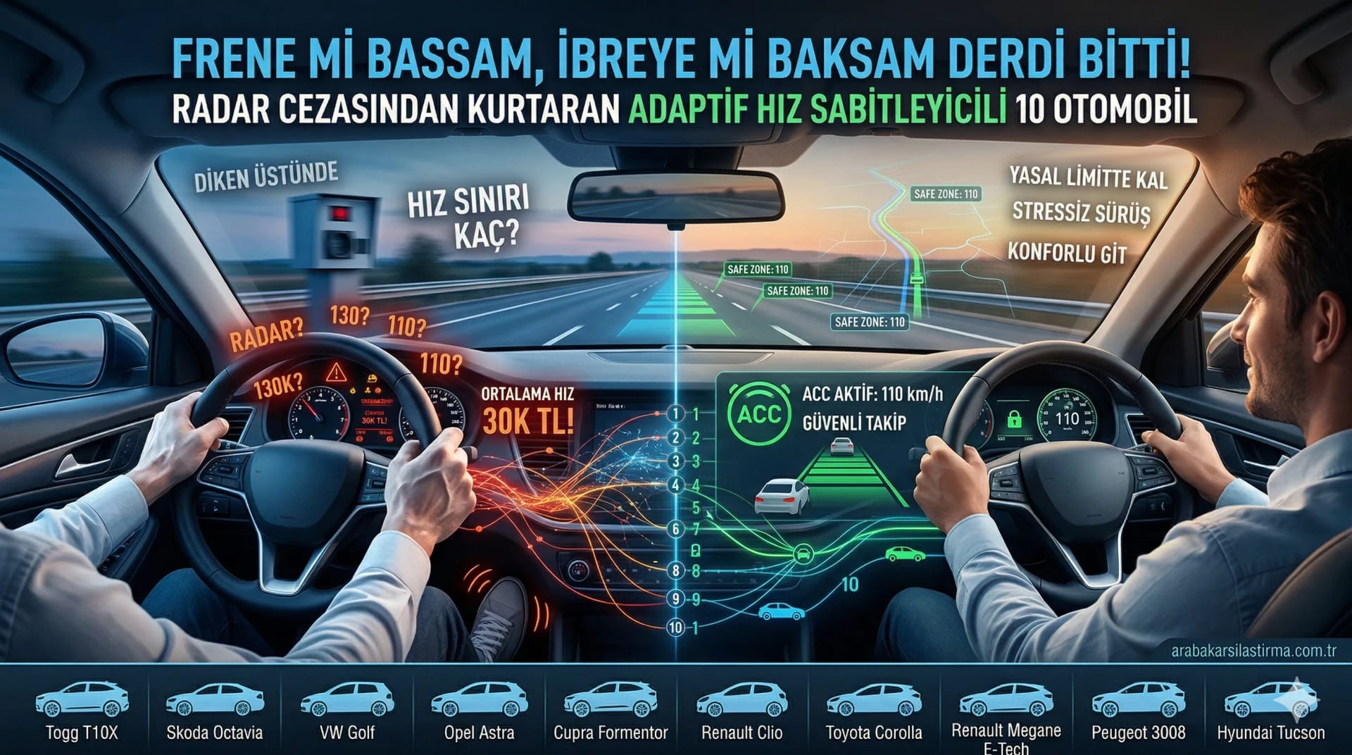 "Frene mi Bassam, İbreye mi Baksam Derdi Bitti!": Radar Cezasından Kurtaran Adaptif Hız Sabitleyicili 10 Otomobil - Rehber | arabakarsilastirma.com.tr