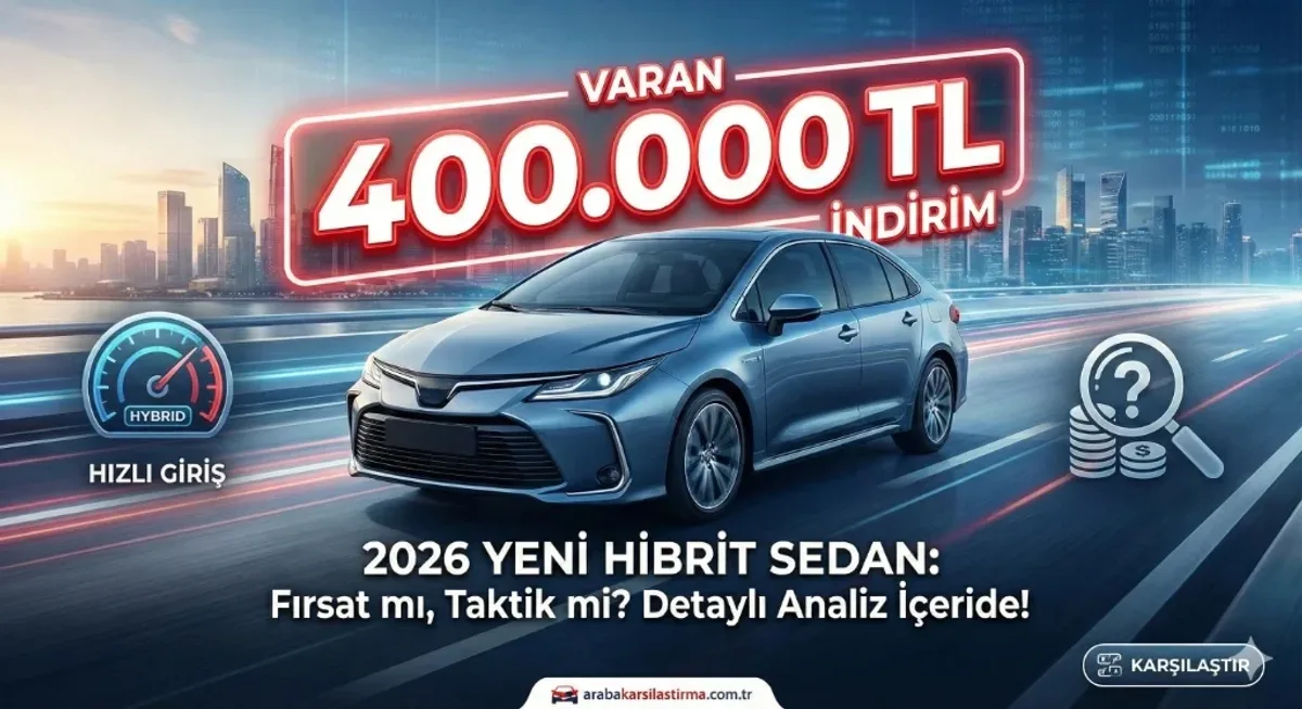 2026'ya "Hibrit" Hızında Giriş: Toyota Corolla'da Konuşulan O "400 Bin TL"lik İndirim Gerçekten Fırsat mı? - Haber | arabakarsilastirma.com.tr